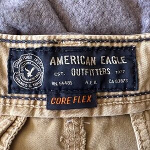 American Eagle Outfitters Tan Core Flex Jeans with Navy Label